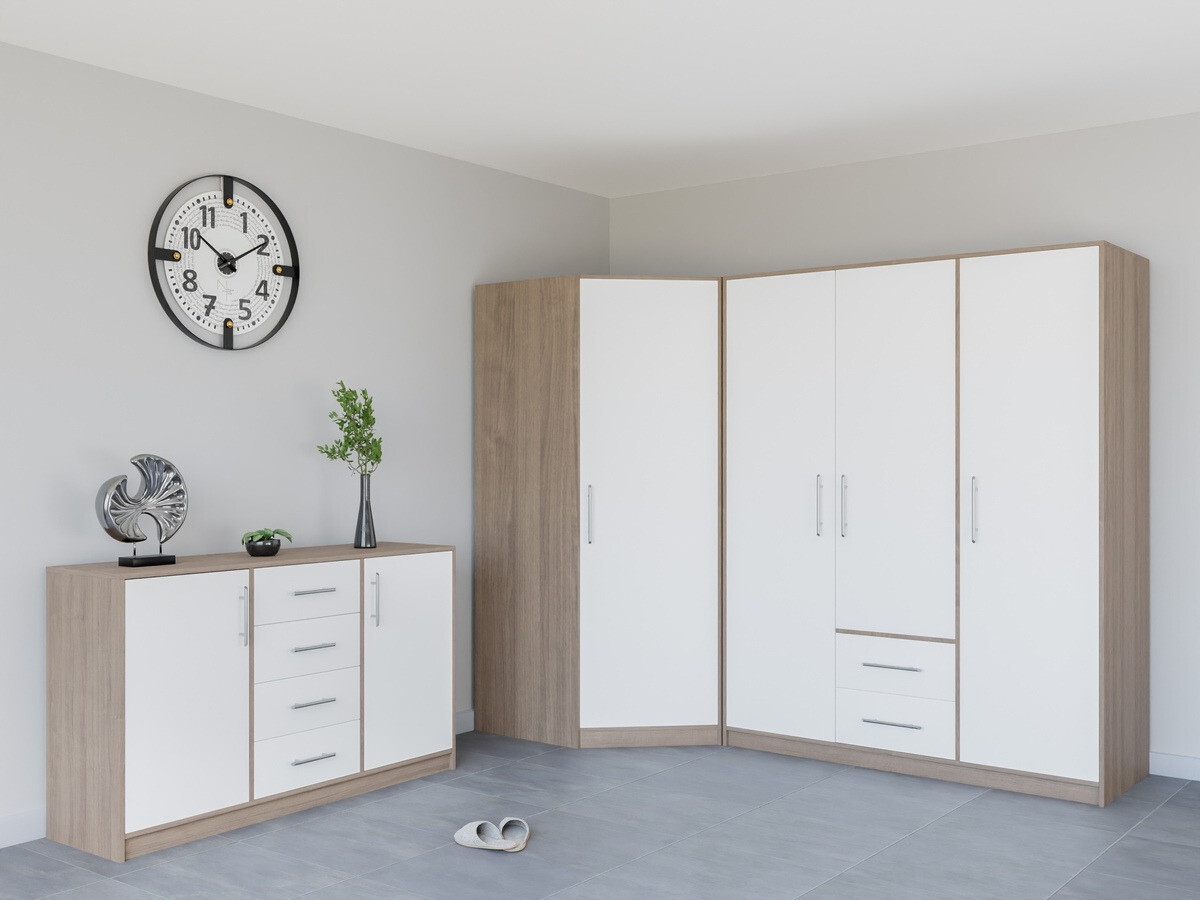 Corner wardrobe Cavmero 106 (Sonoma oak + White)