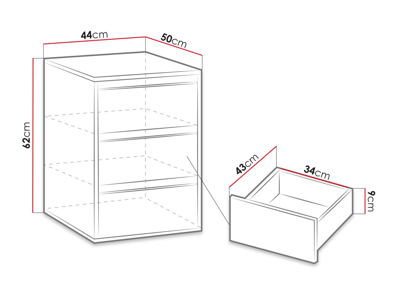 Under-desk drawer unit Catromi 124 (White)