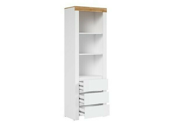Bookcase Sonsoru 106 (White + Glossy white + Oak)