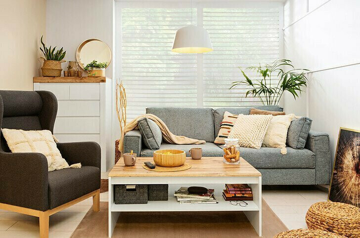 Coffee table Sonsoru 122 (White + Wotan Oak)
