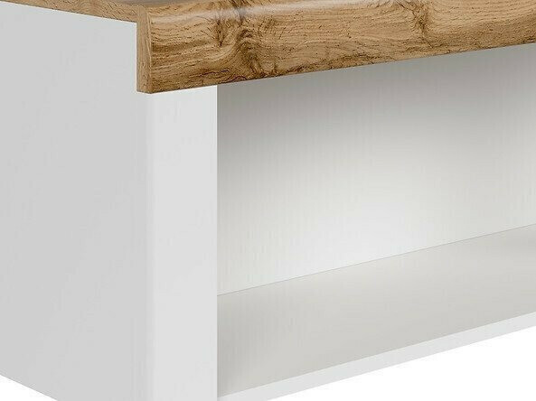 Wall shelf Sonsoru 109 (White + Glossy white + Wotan Oak)