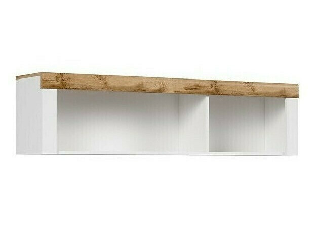 Wall shelf Sonsoru 109 (White + Glossy white + Wotan Oak)