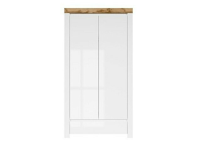 Wardrobe Sonsoru 110 (White + Glossy white + Wotan Oak)