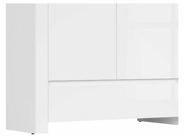 Wardrobe Sonsoru 110 (White + Glossy white + Wotan Oak)