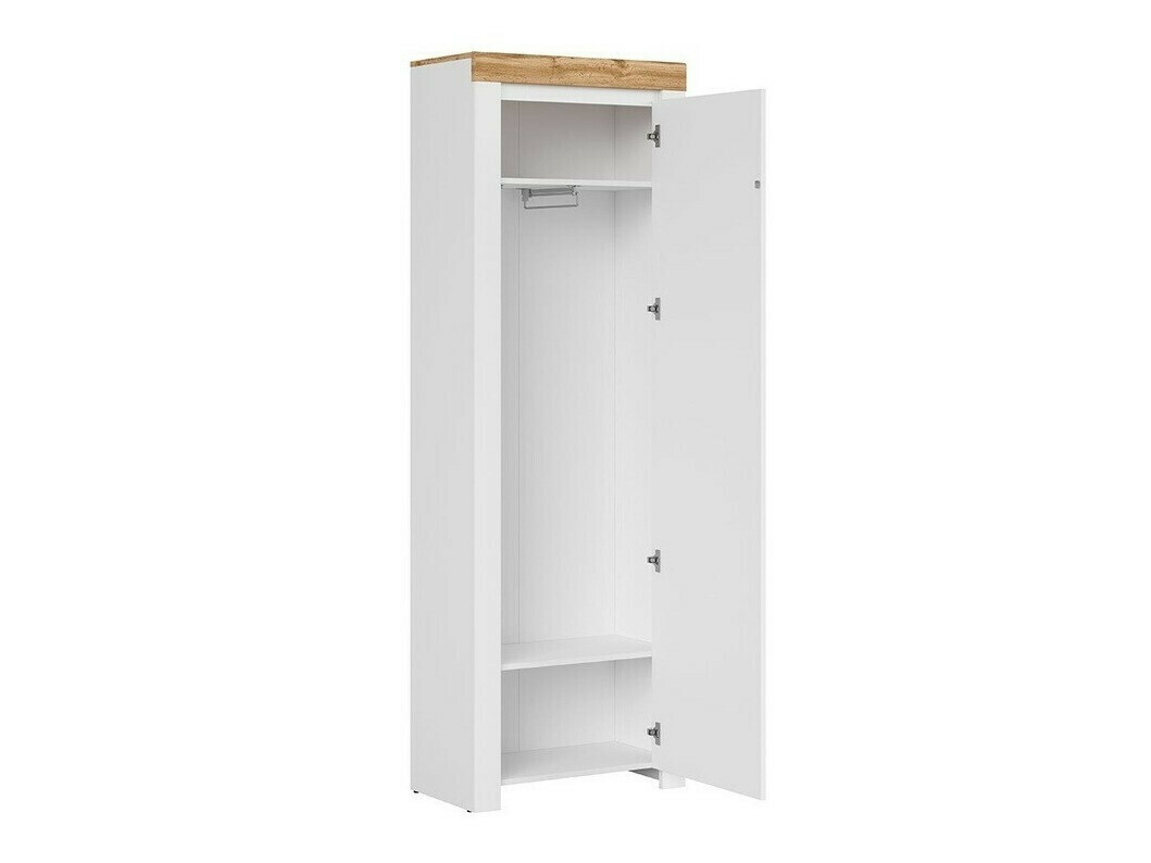 Wardrobe Sonsoru 117 (White + Glossy white + Wotan Oak)
