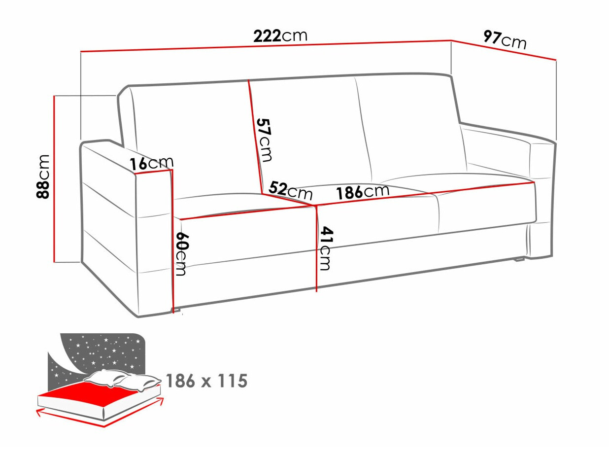 Sofa bed Providence 169 (Soft 011 + Lux 05)