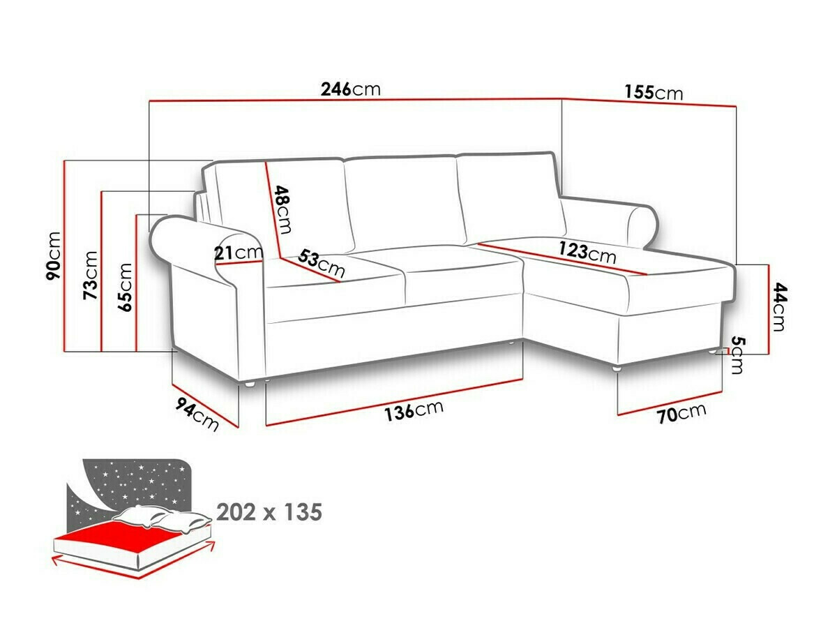 Corner sofa Columbus 131 (Poso 145)