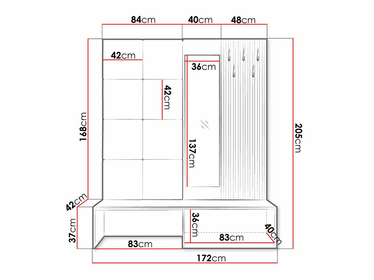 Hallway set Fabor (Artisan oak + Polo 894)