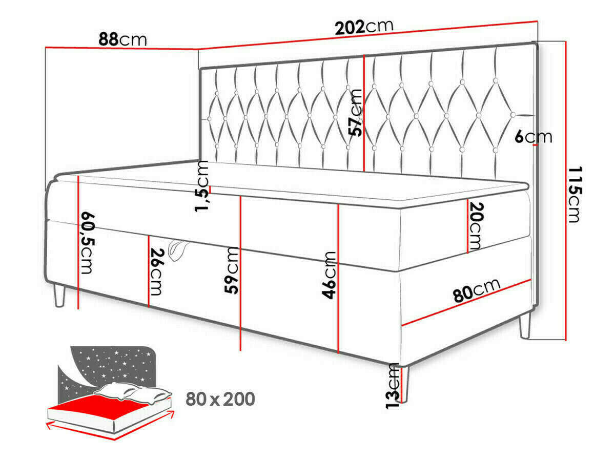 Continental bed Lucus II (Soft 017 + Fresh 17)