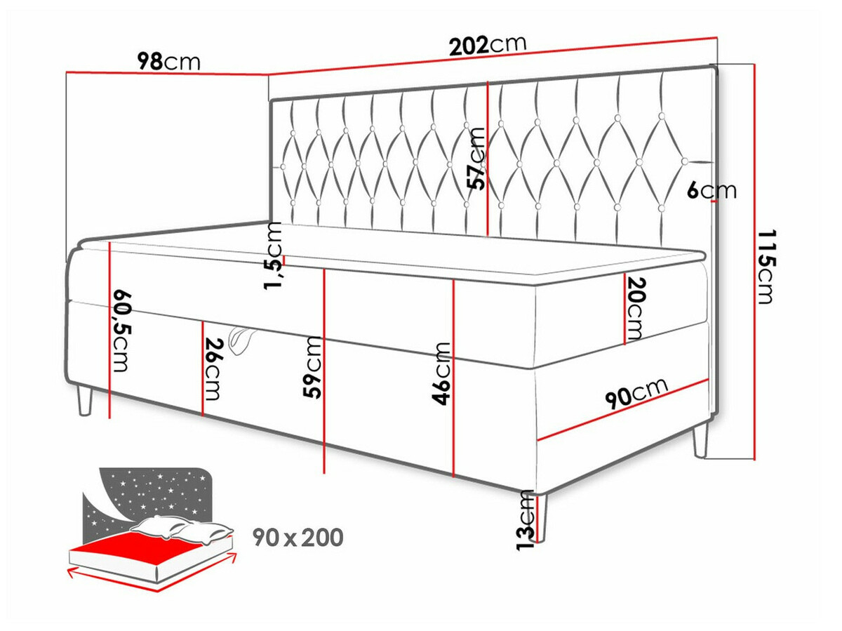 Continental bed Lucus II (Soft 017 + Fresh 8)