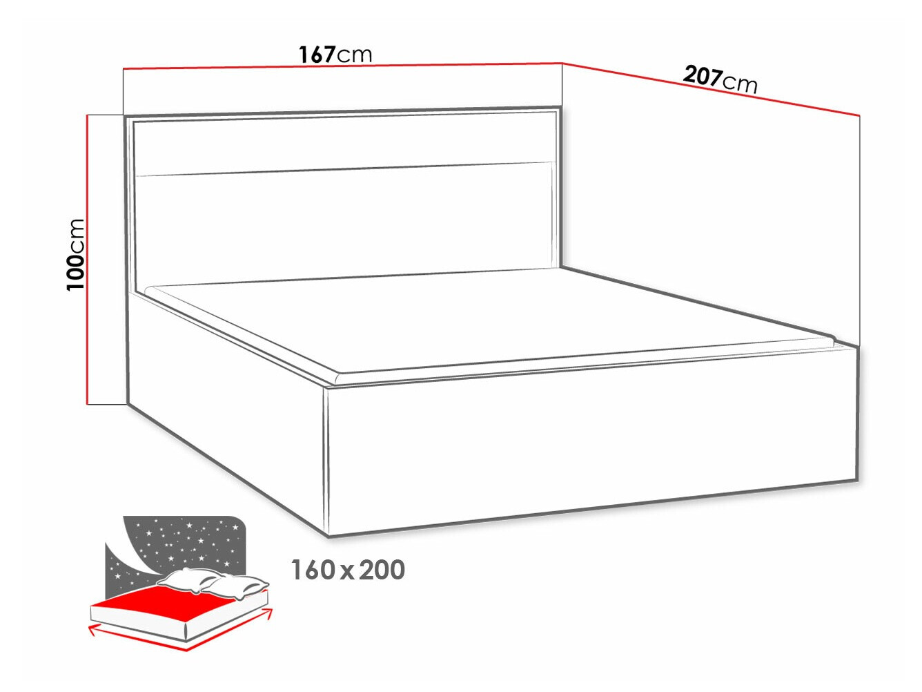 Bed Etrmoni 113 (Light wood)