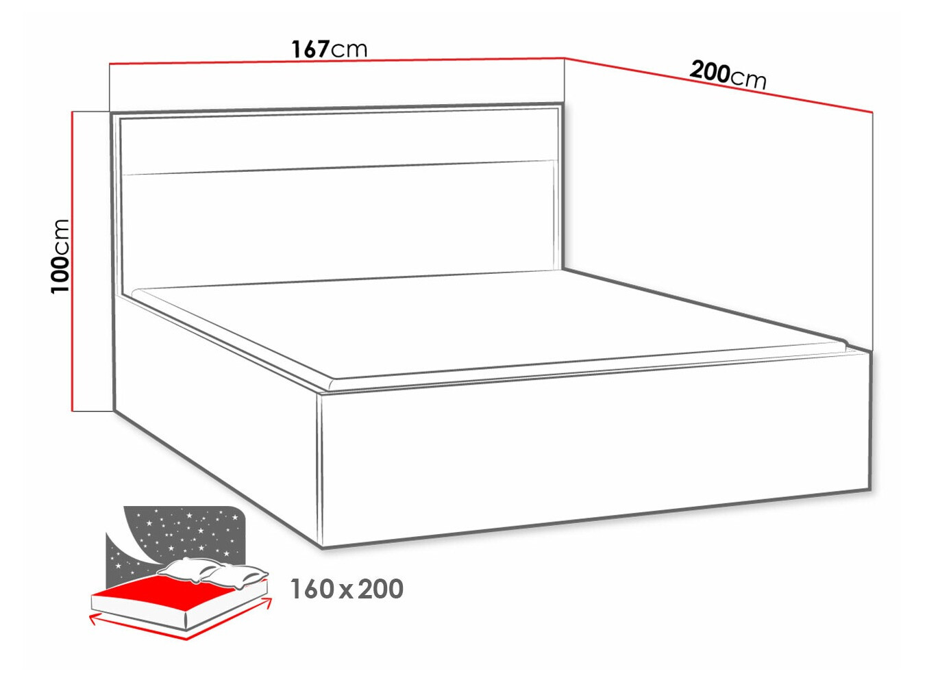 Bed Etrmoni 113 (Light wood)