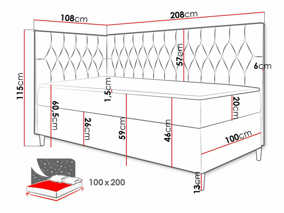 Continental bed Lucus III (Soft 017 + Fresh 14)