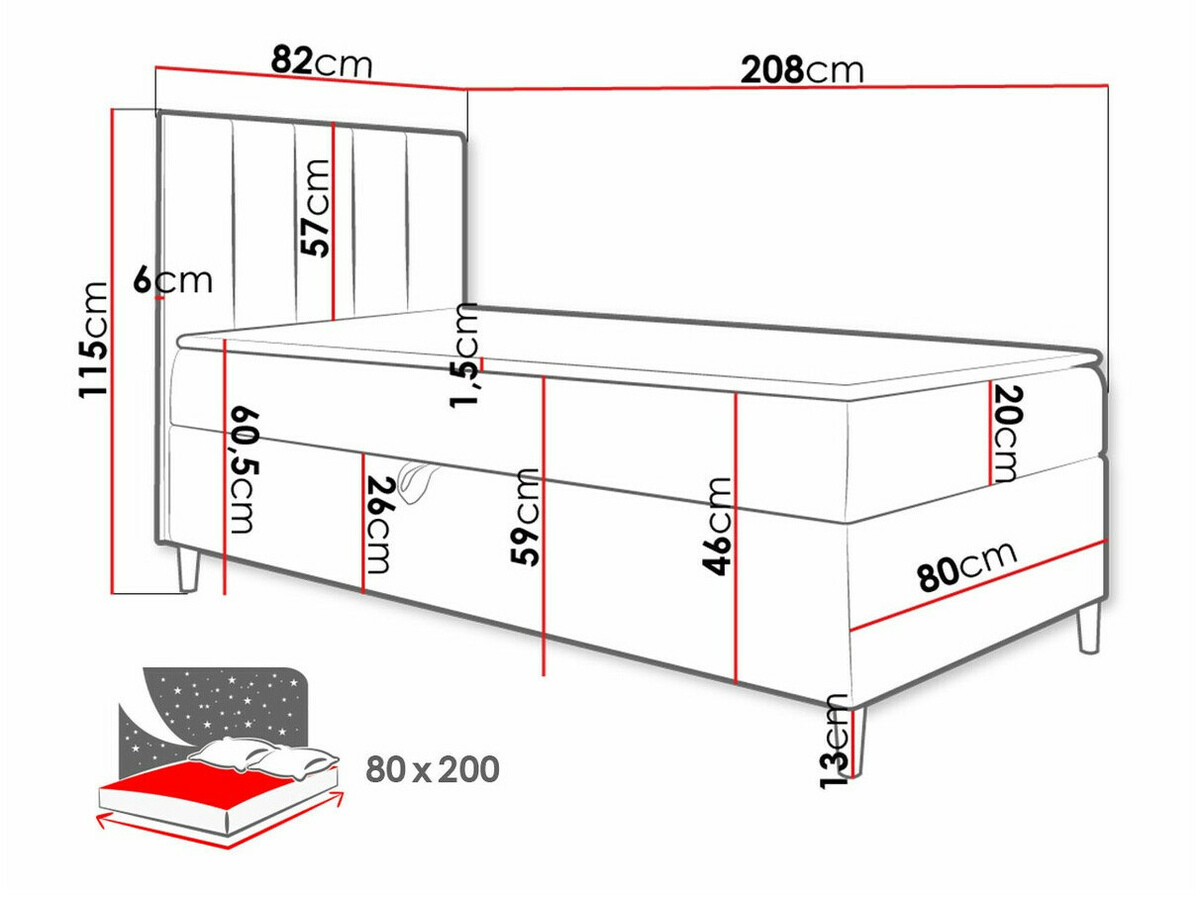 Continental bed Lucus VI (Soft 017 + Fresh 8)