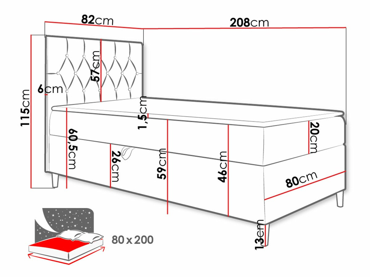 Continental bed Lucus VII (Soft 017 + Fresh 1)