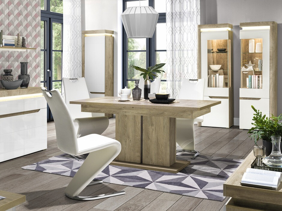 Bookcase Revelmi 105 (Oak + Glossy white)