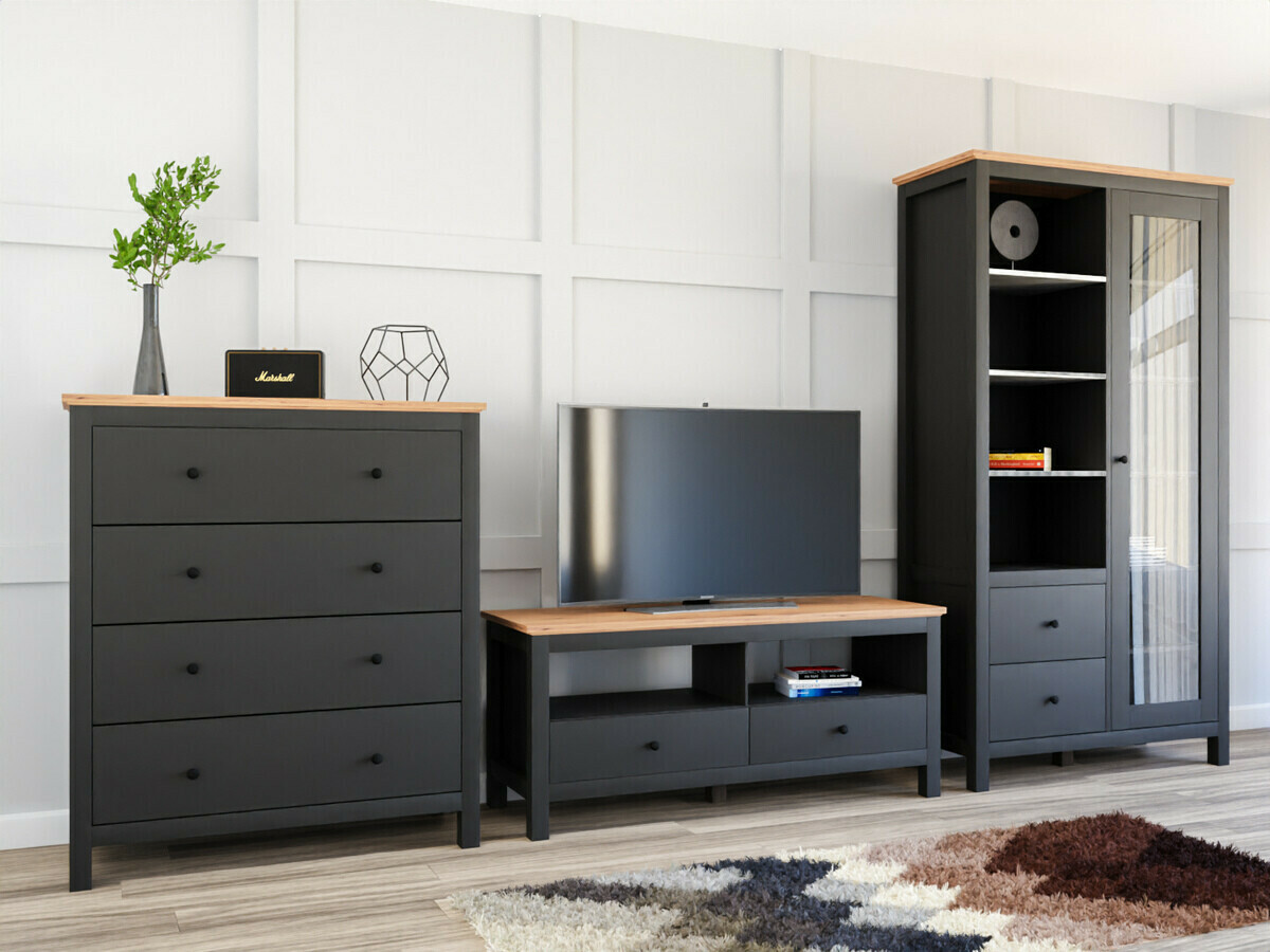 Bookcase Sordoro 114 (Graphite + Artisan oak)