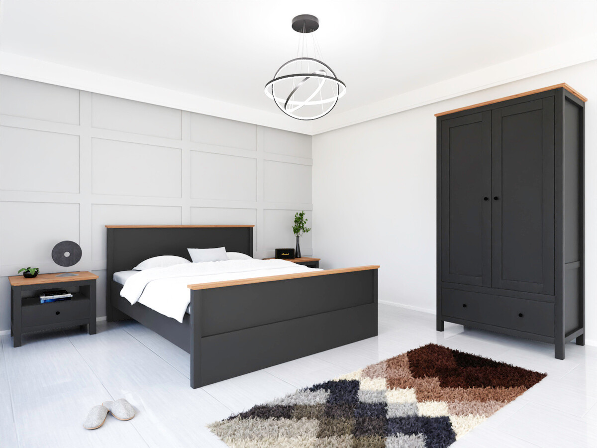 Wardrobe Sordoro 119 (Graphite + Artisan oak)