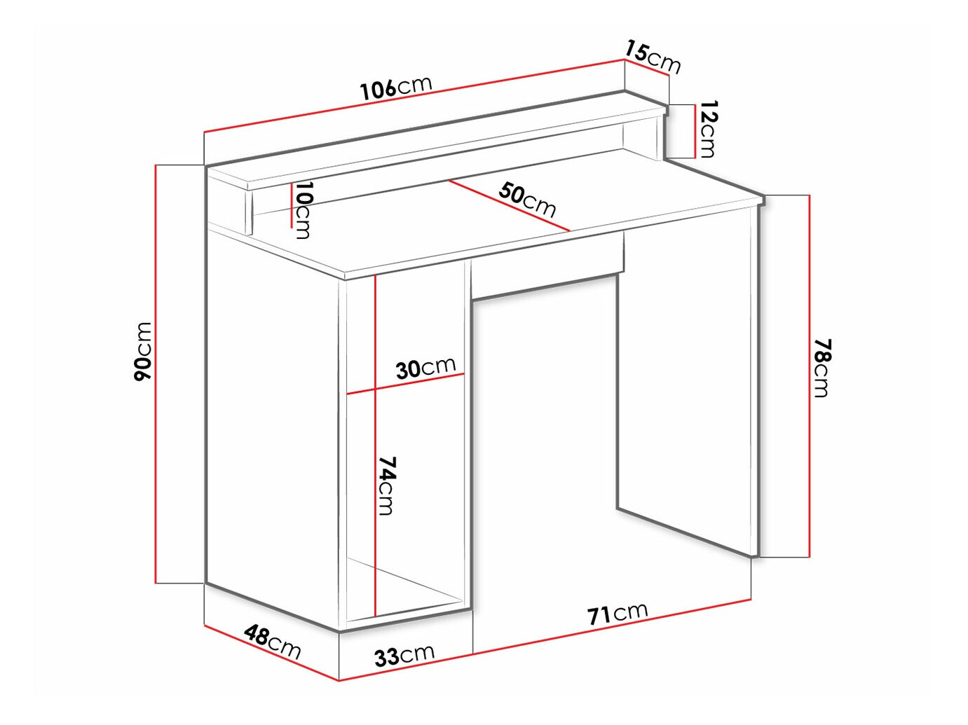 Gaming desk Lila I (White)