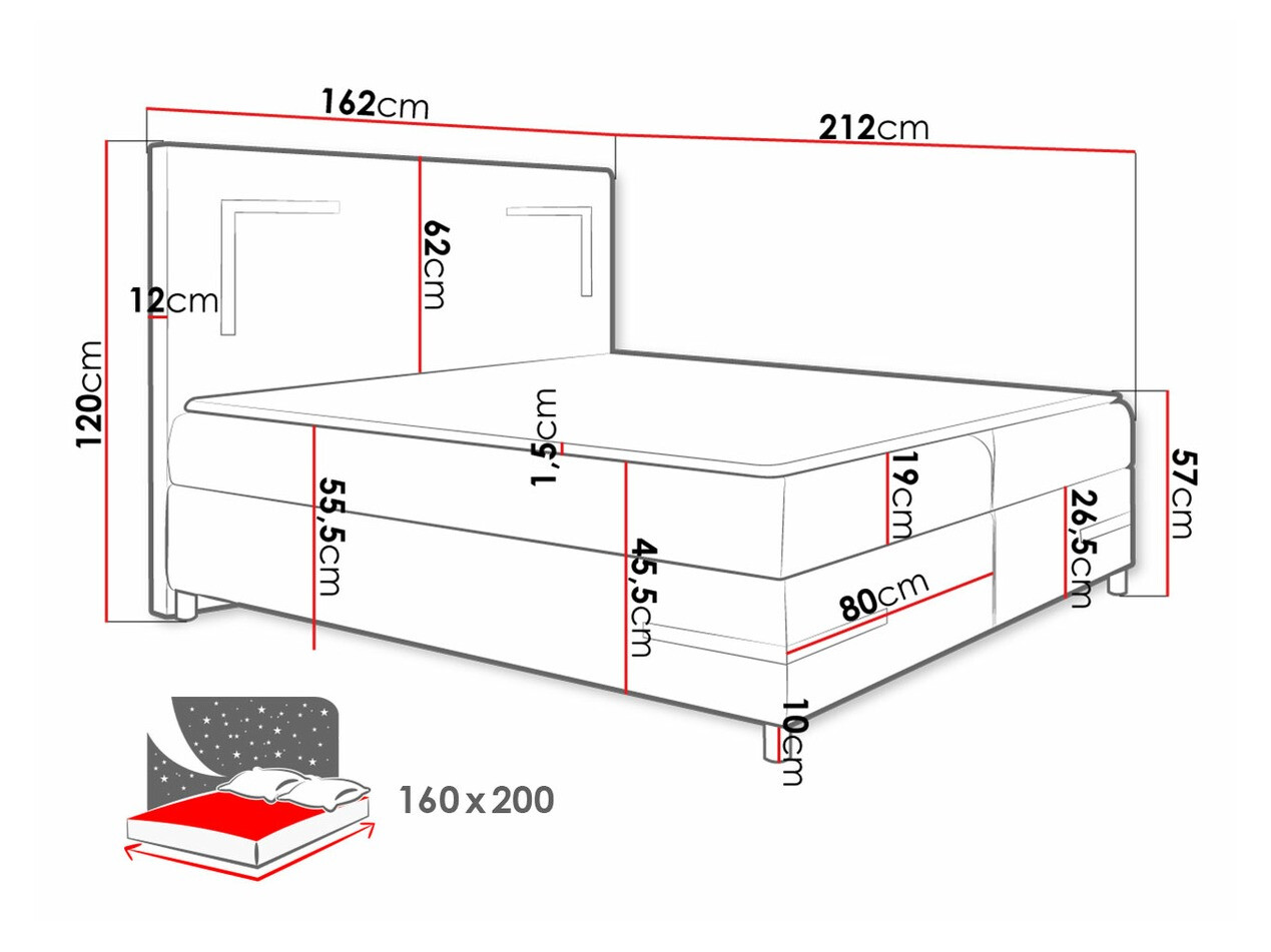 Continental bed Vallis (Madryt 190)
