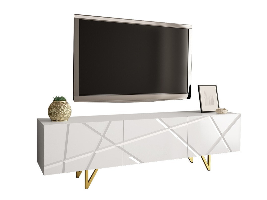 TV stand Audis (White + Glossy white)