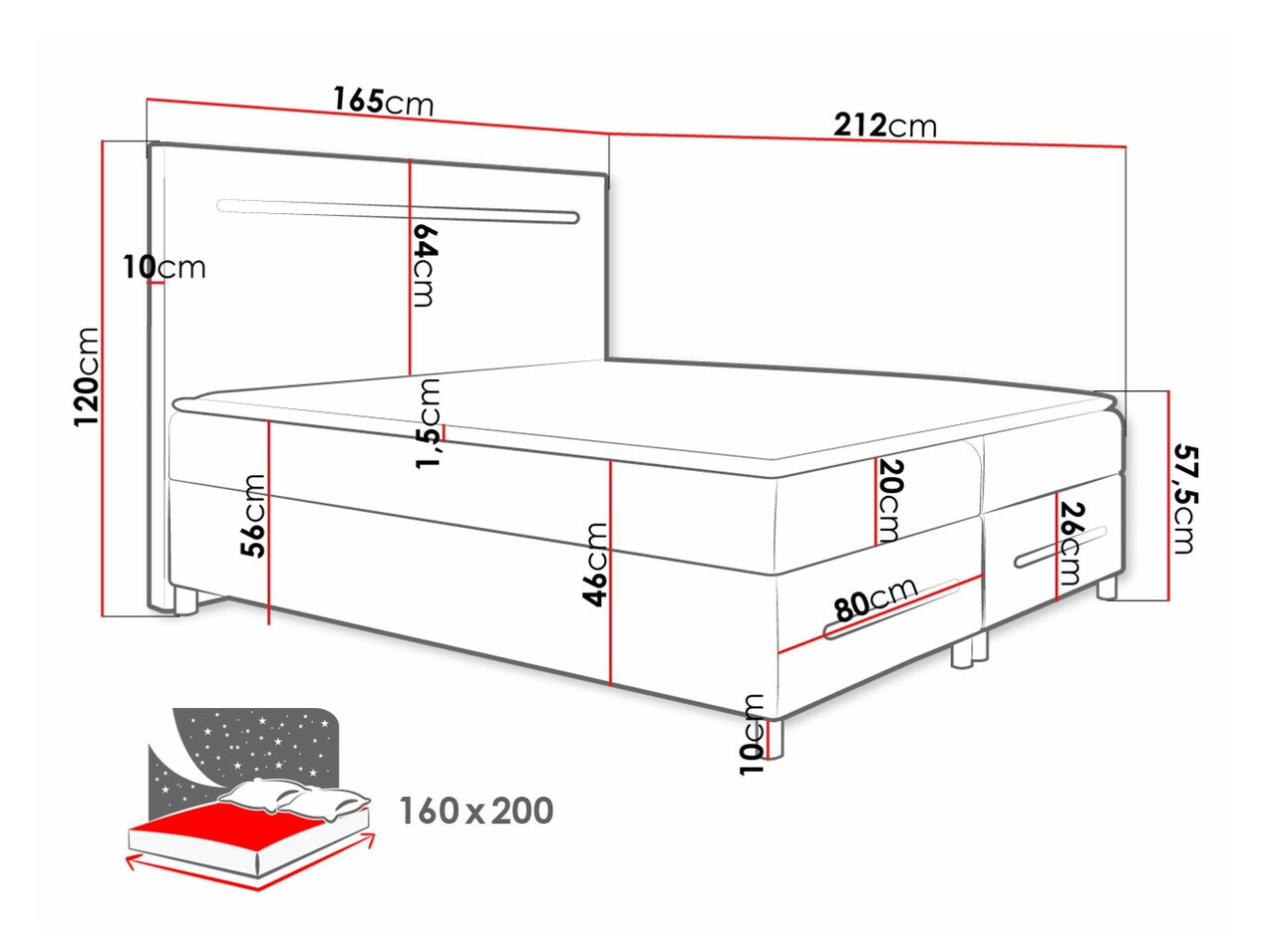 Continental bed Pluvia (Fresh 1)