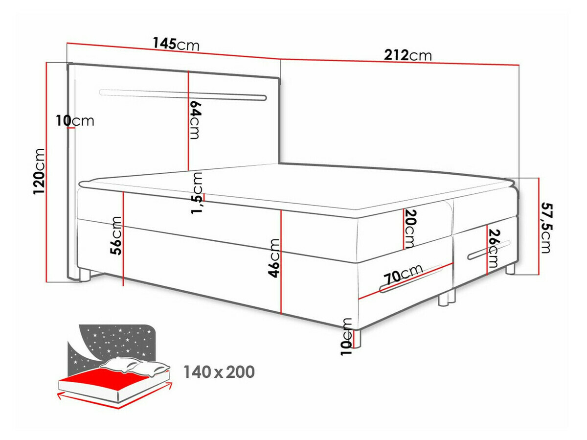 Continental bed Pluvia (Fresh 4)