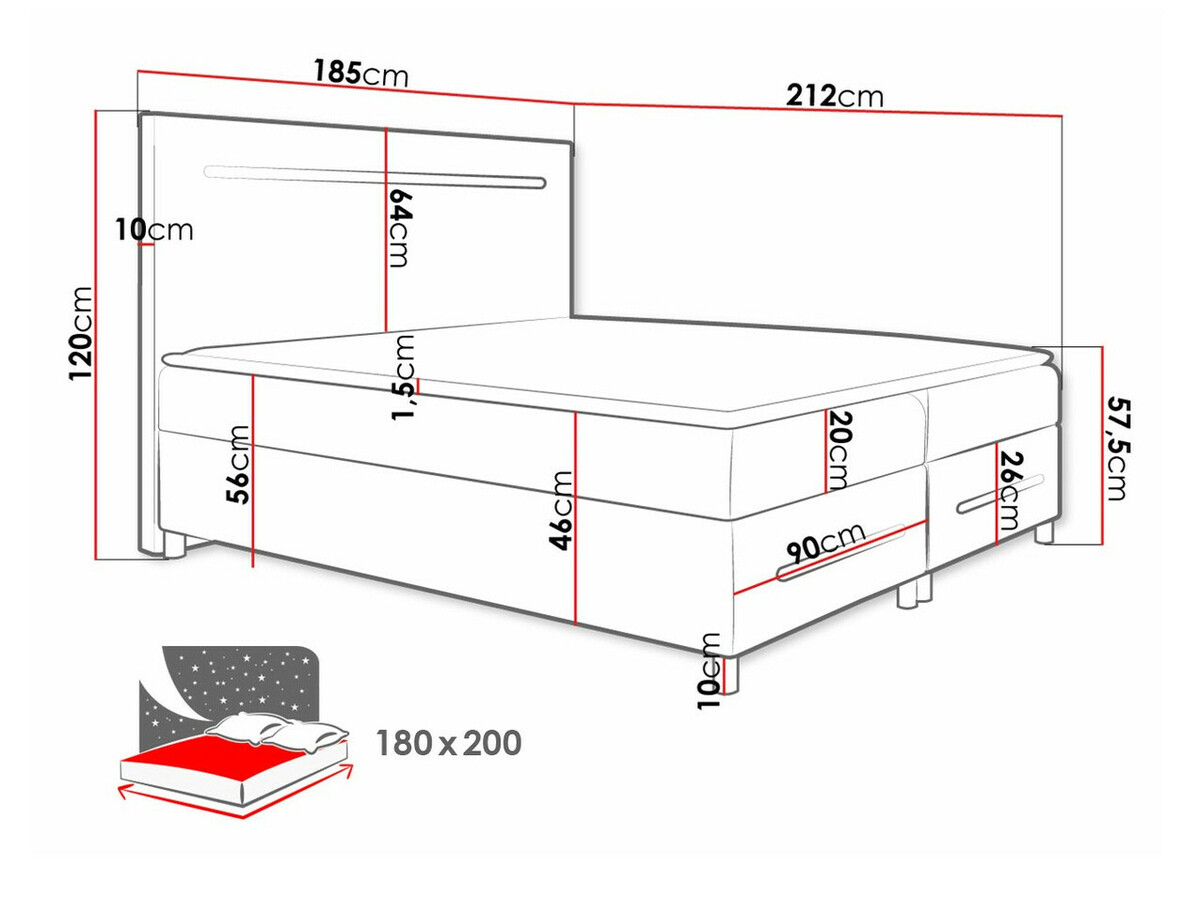 Continental bed Pluvia (Soft 029)