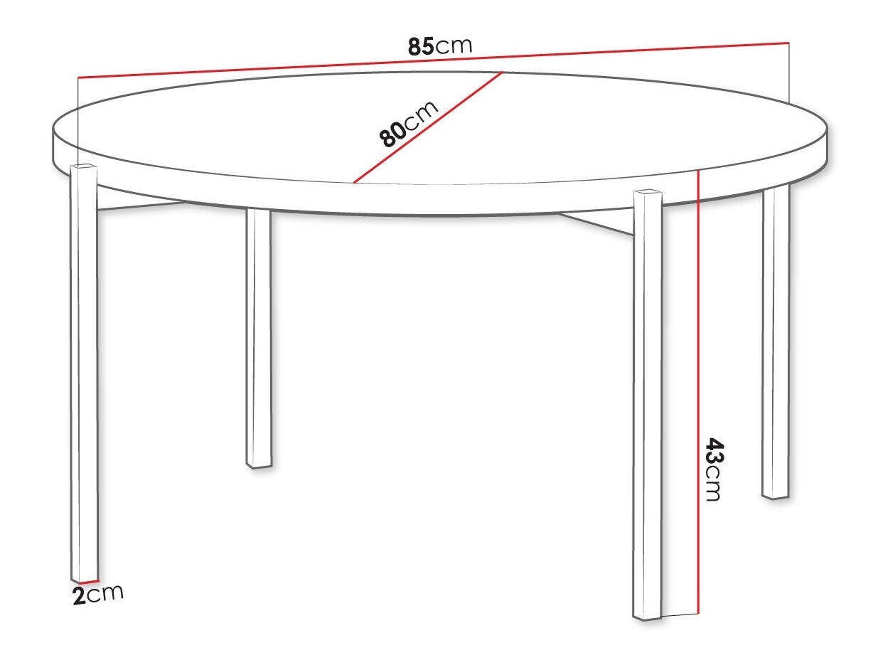 Coffee table Providence 176 (Glossy white + Black)