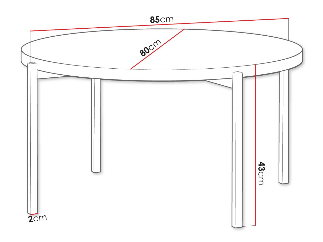 Coffee table Providence 176 (White + Black)