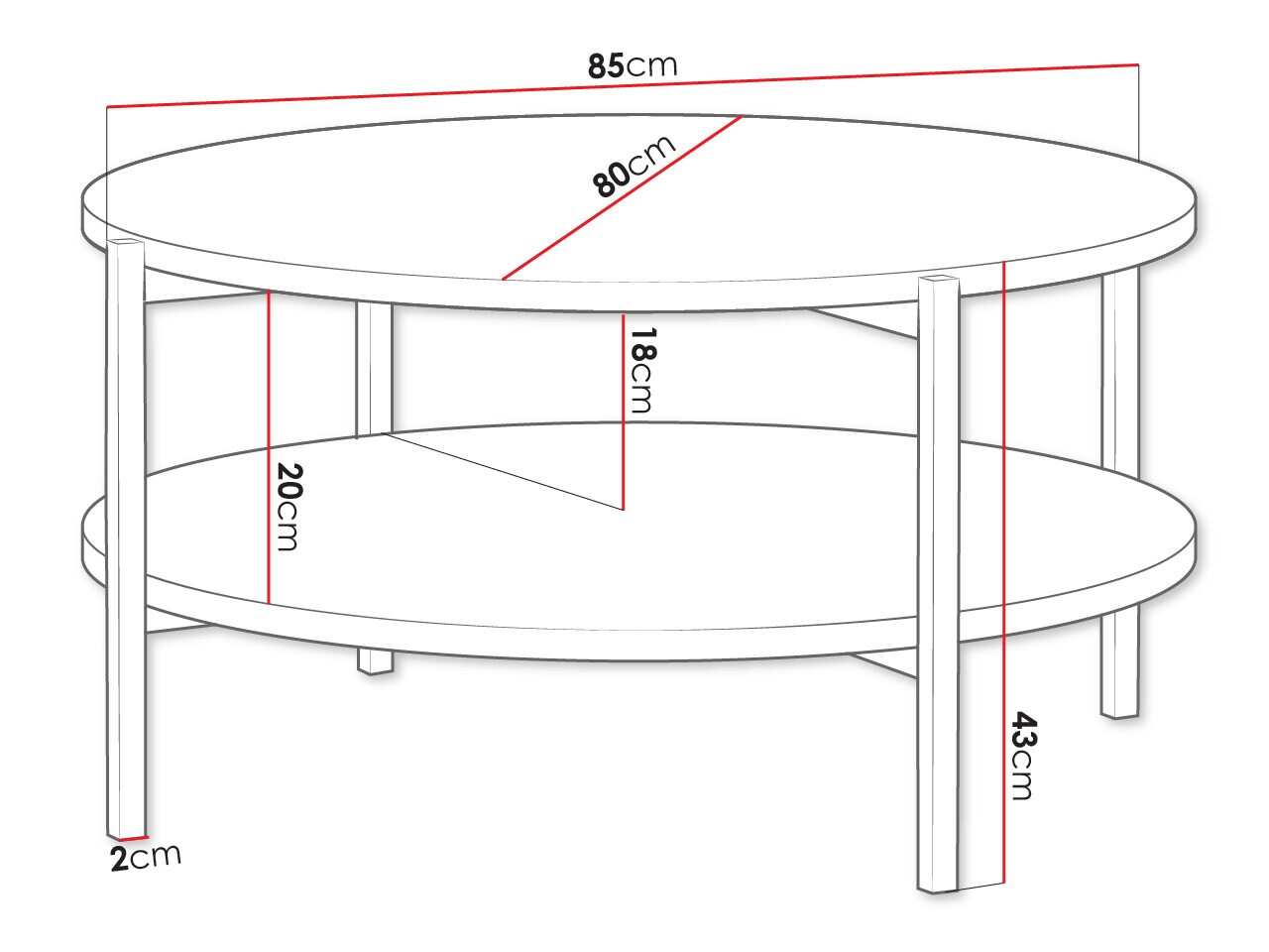 Coffee table Providence 177 (Glossy black + Black)