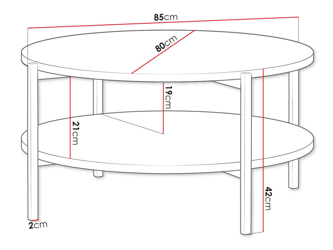 Coffee table Providence 181 (Brown + Black)