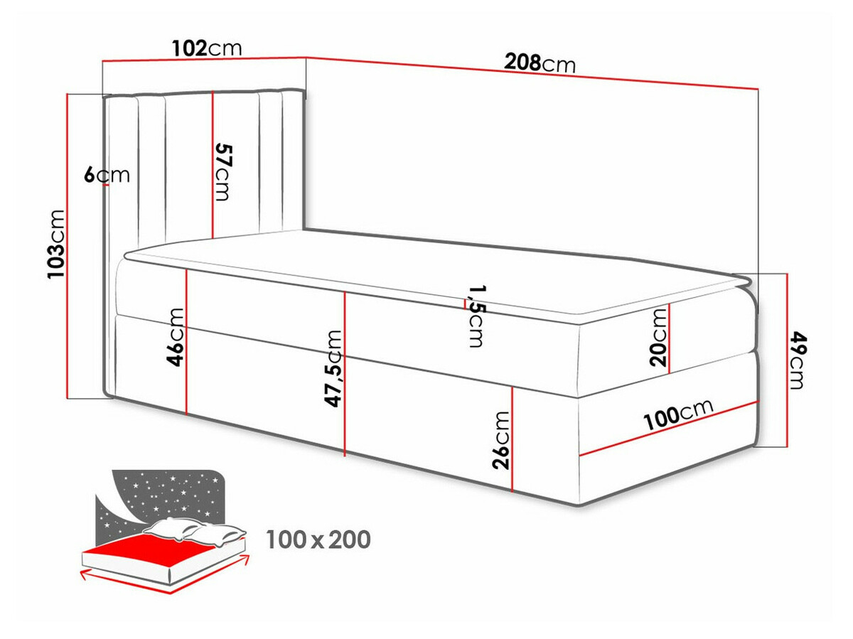 Continental bed Mel I (Kameleon 59)