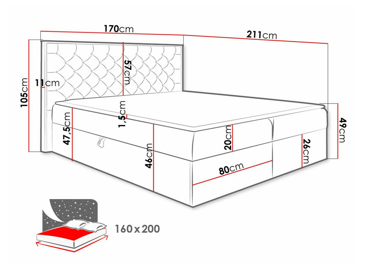 Continental bed Navis I (Faro 7)