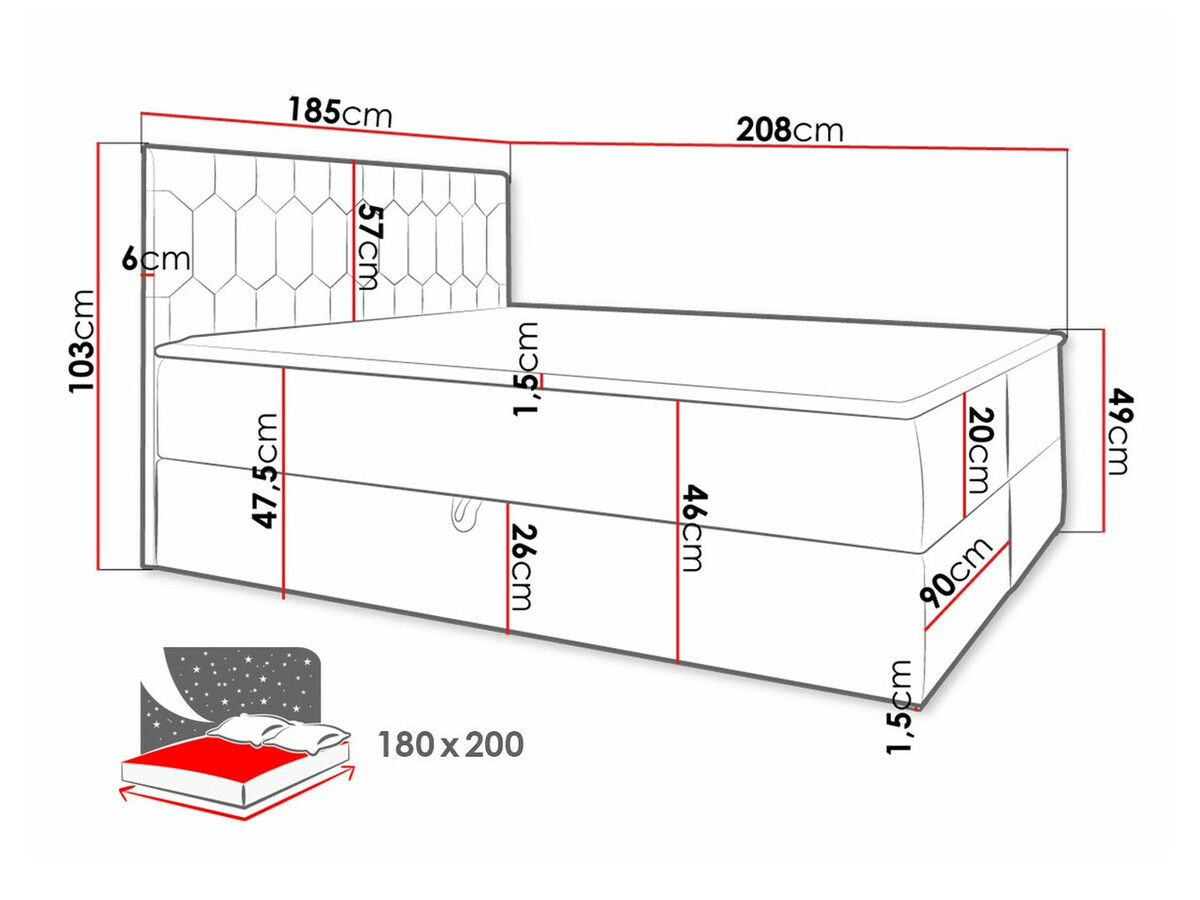 Continental bed Pons III (Fresh 11)
