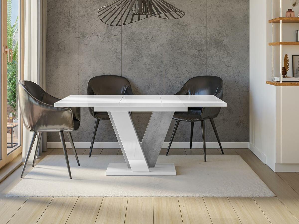 Table Goodyear 125 (Glossy white + Grey)
