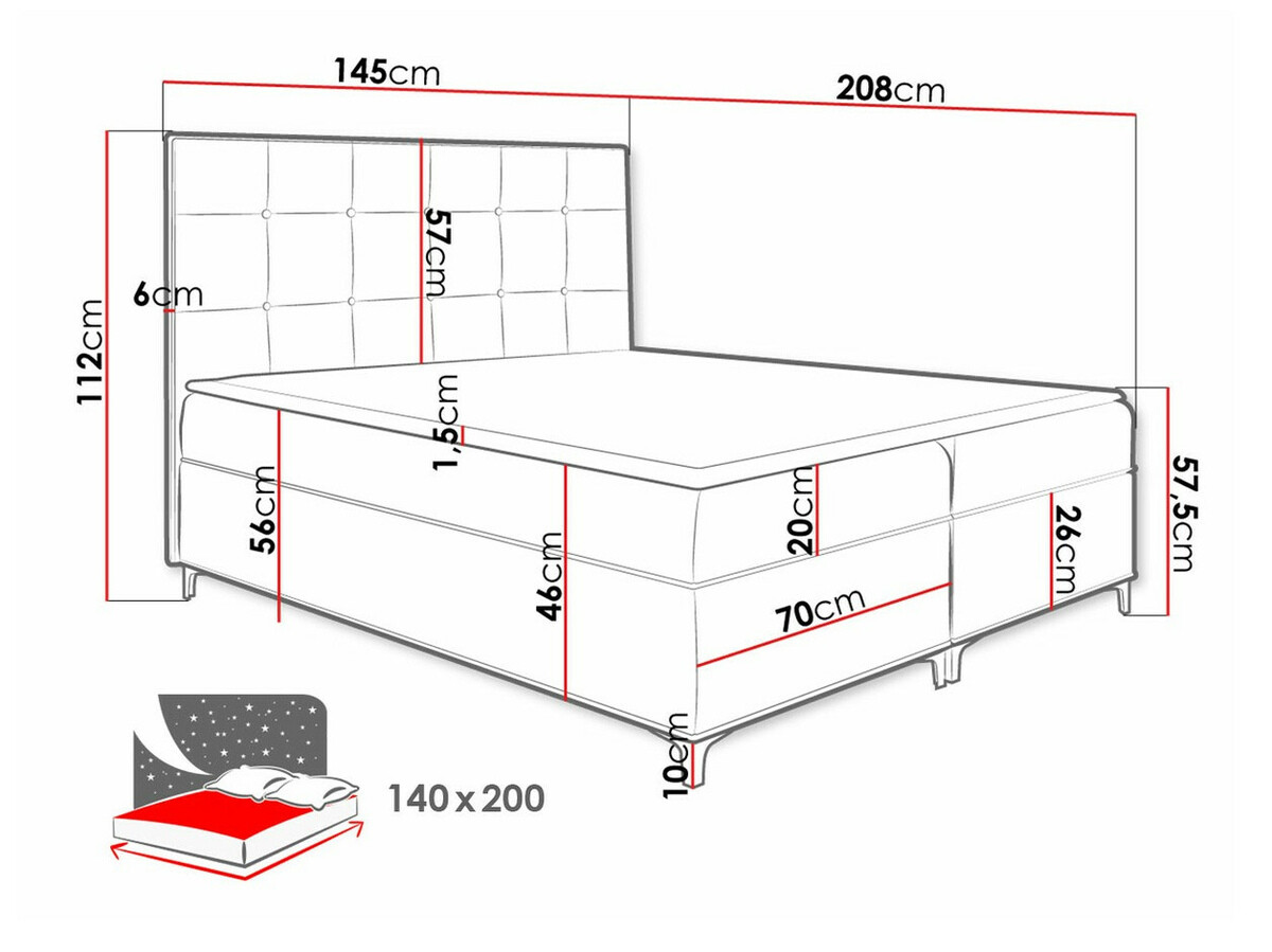 Continental bed Porta (Fresh 37)