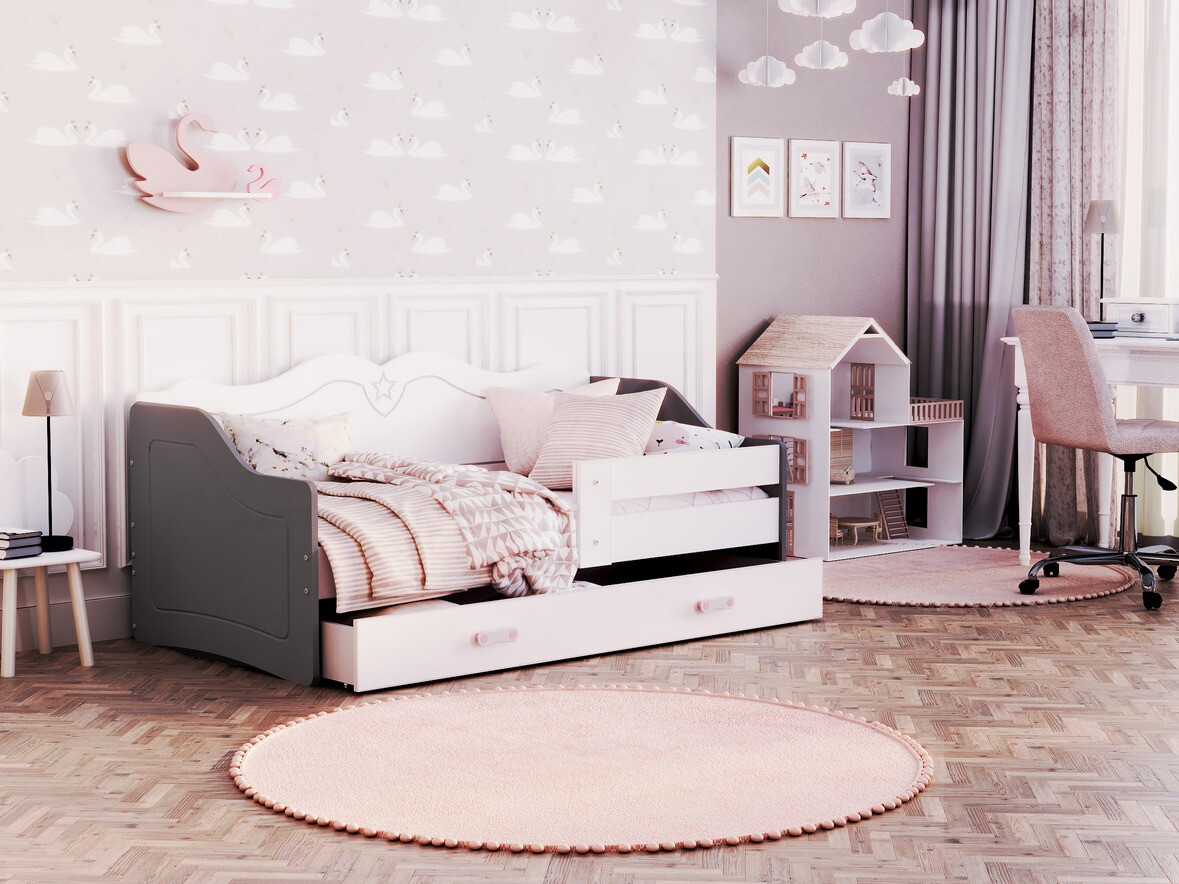 Bed Aurora 148 (White + Grey)