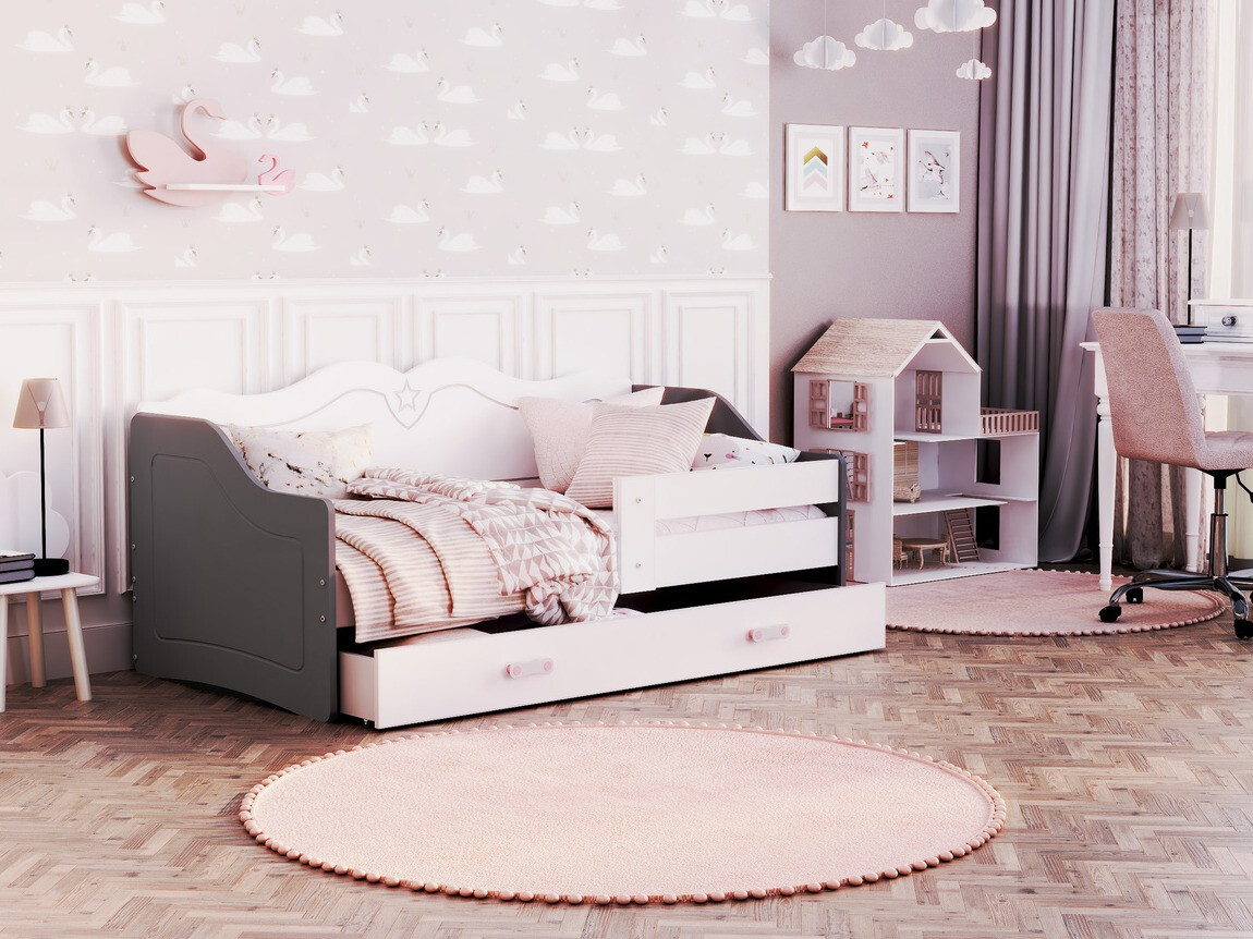 Bed Aurora 148 (White + Grey)