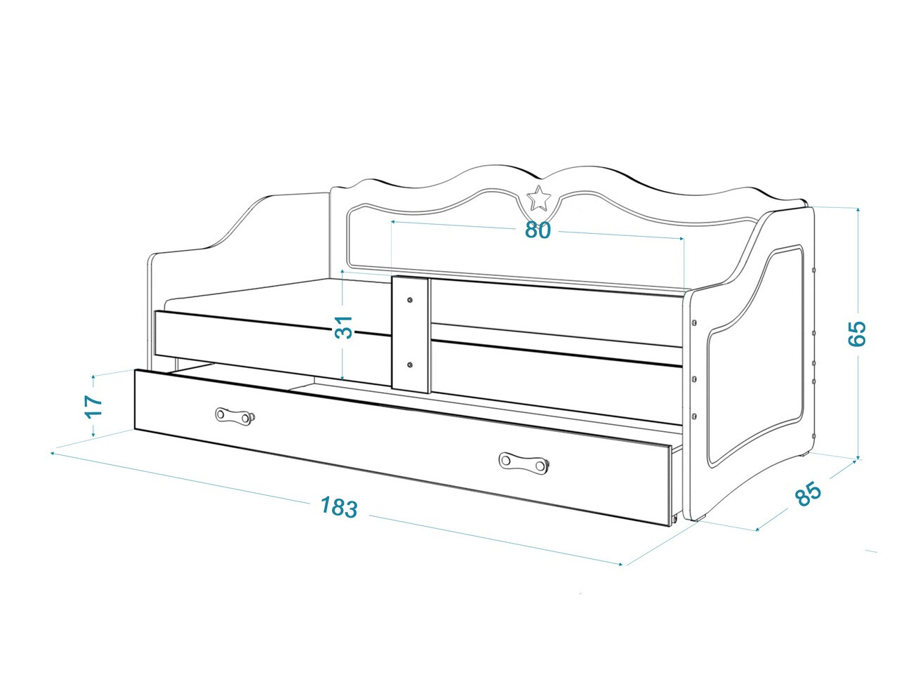 Bed Aurora 148 (White)