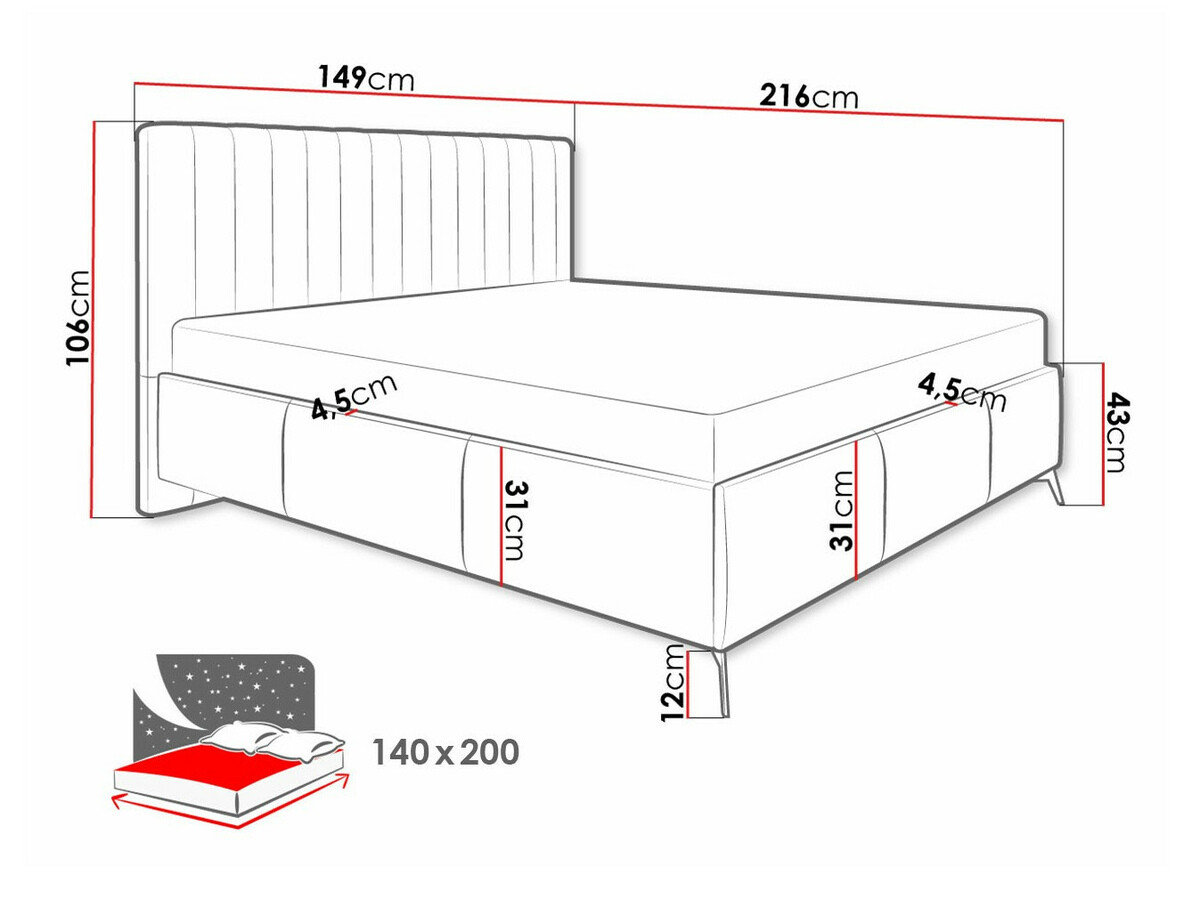 Bed ComfiDream Onana (Fresh 13)