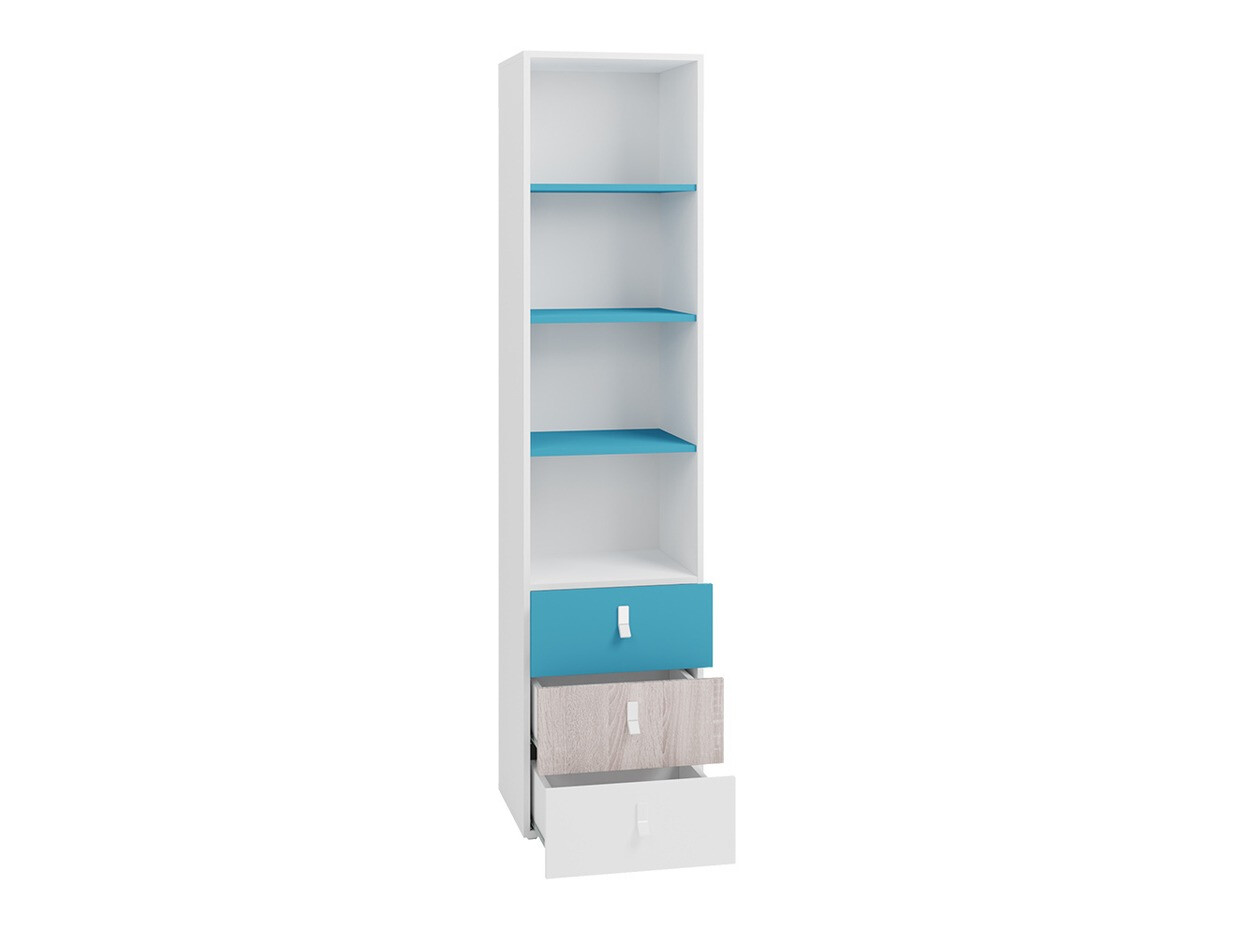 Children's room set Camteso 115 (White + Oak + Turquoise)