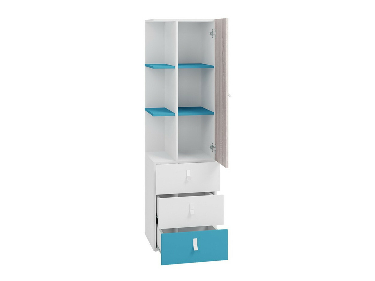 Children's room set Camteso 115 (White + Oak + Turquoise)