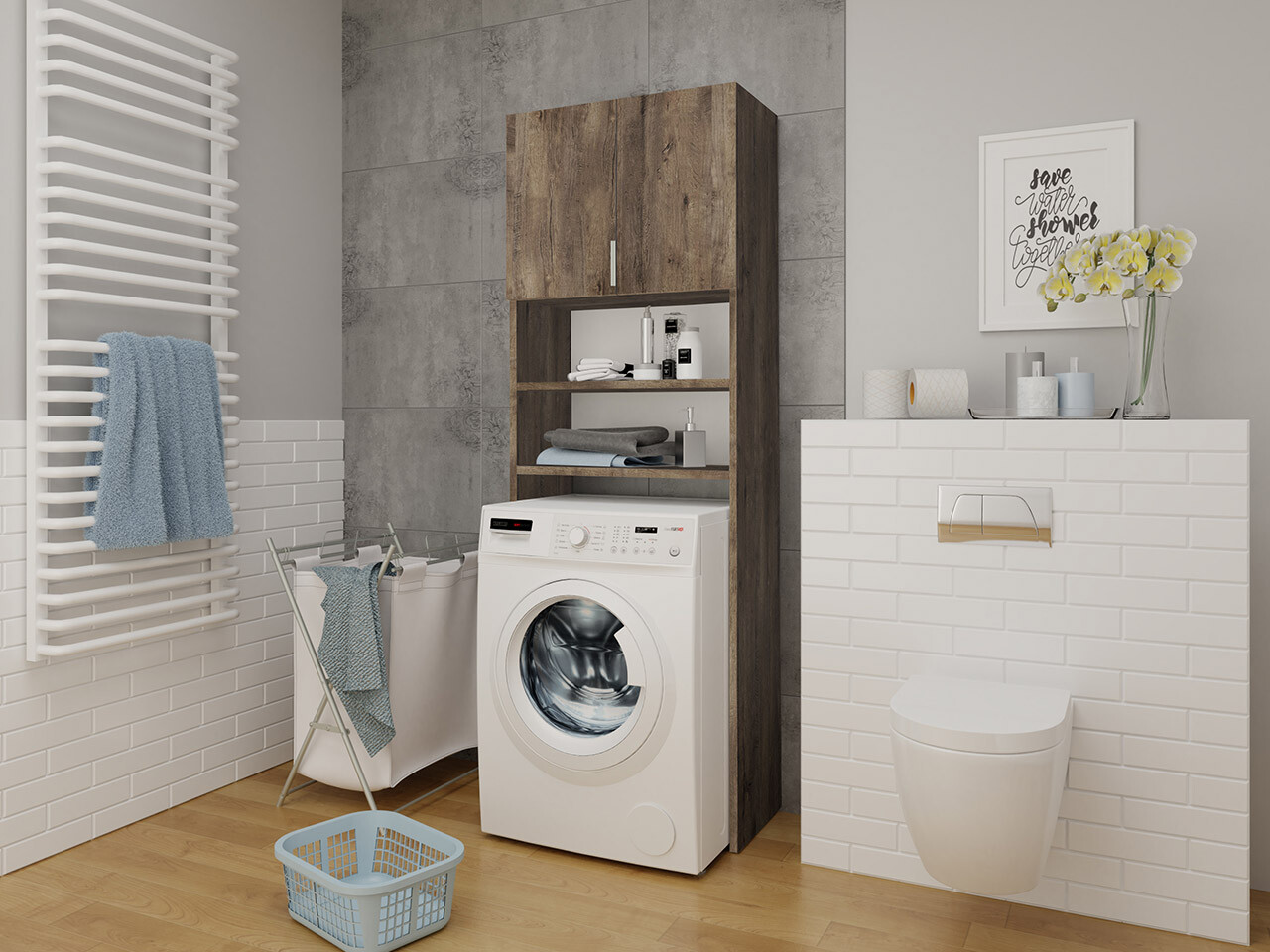 Bathroom shelf Dover 114 (Dark ash)