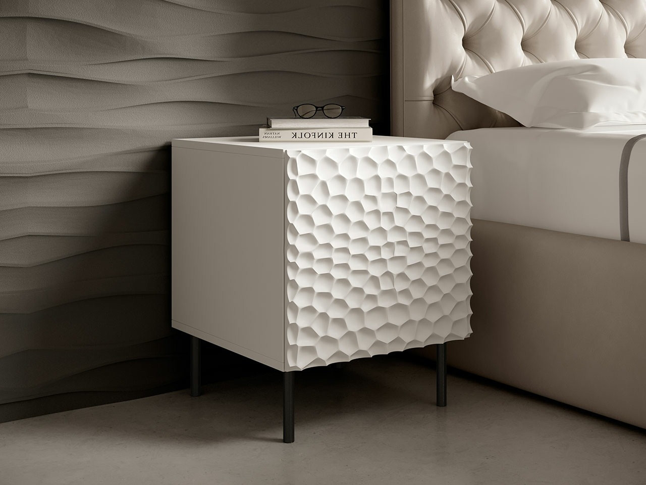 Set of bedside tables Charlotte 172 (White + Black)