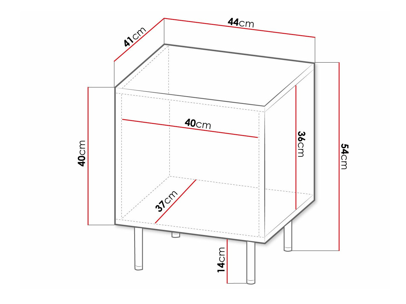 Set of bedside tables Charlotte 172 (White + Black)