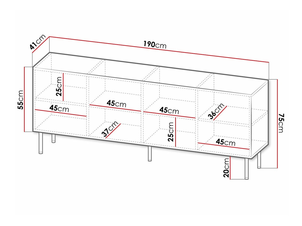 Sideboard Charlotte 170 (Black + Golden)