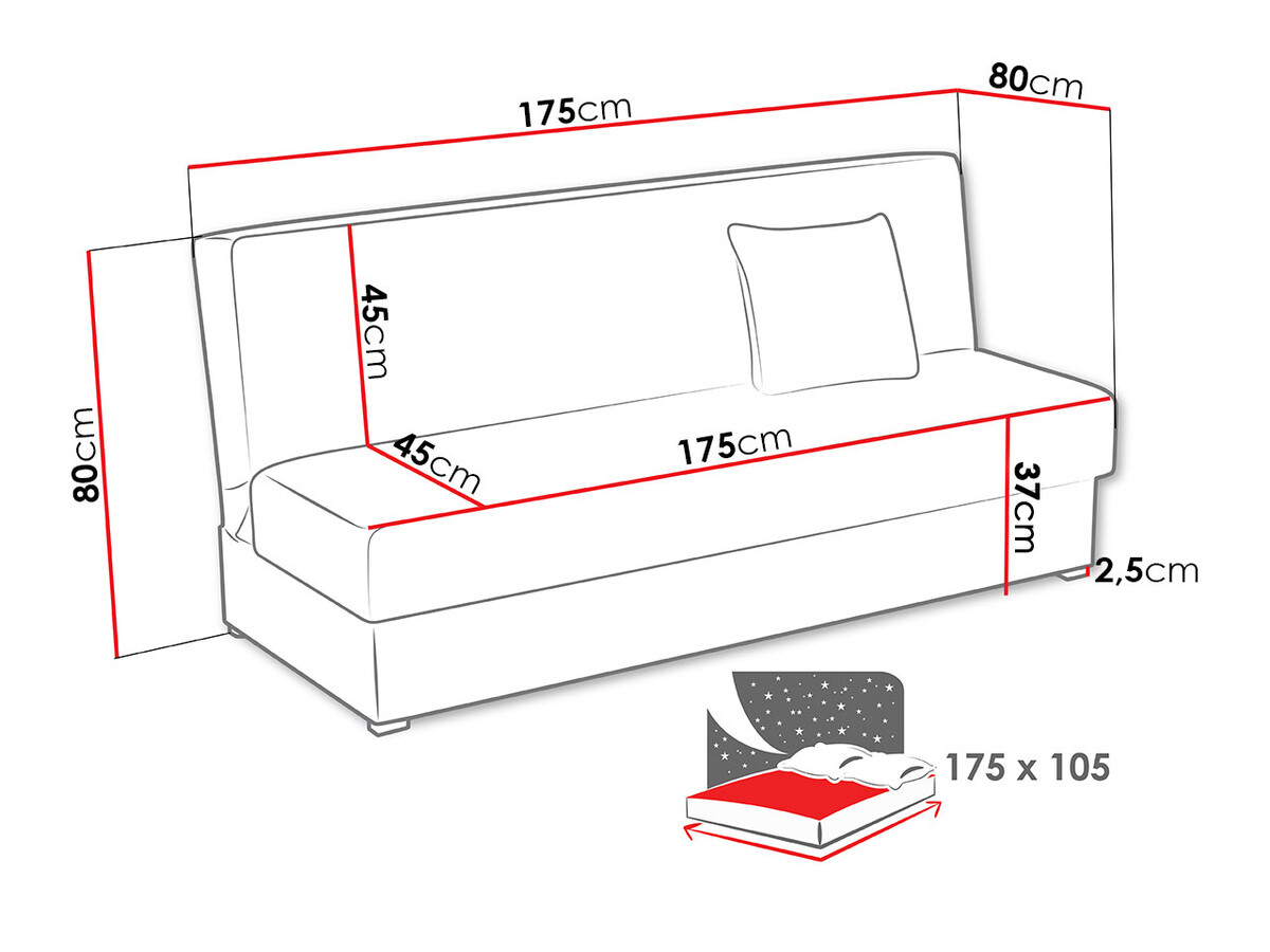 Sofa bed Columbus 119 (Poso 22)