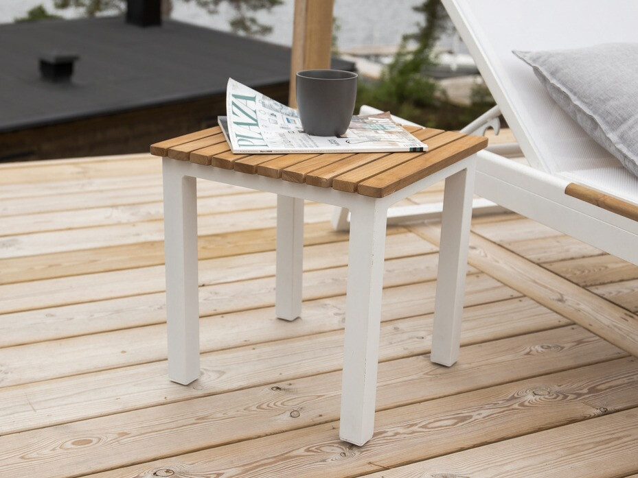 Outdoor coffee table Dallas 733 (Light wood + White)