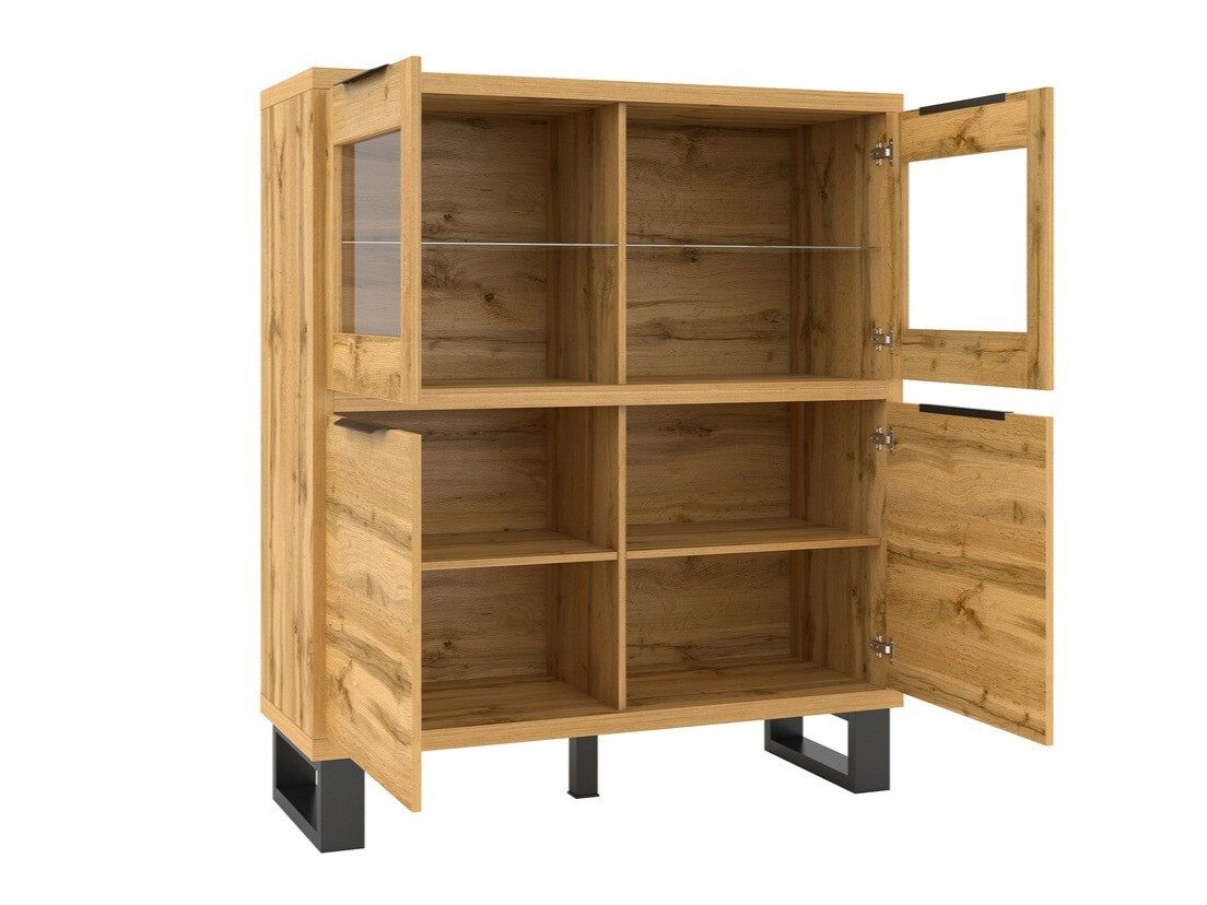 Bookcase Avicavu 103 (Wotan Oak + Black)